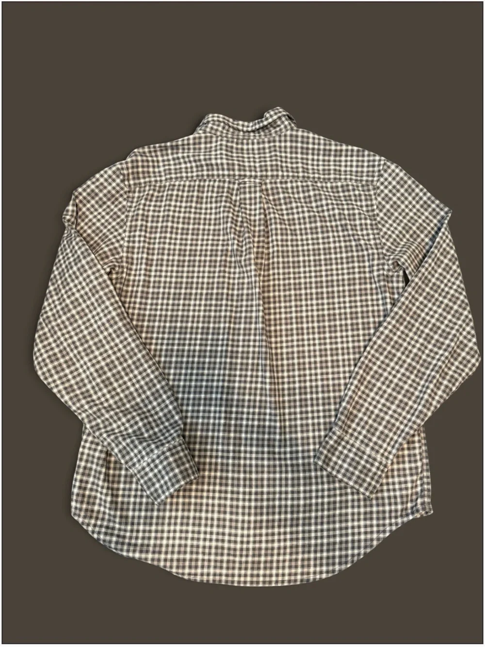Old Navy Everyday Shirt Regular Fit Men’s Large Gray Plaid Long Sleeve Button